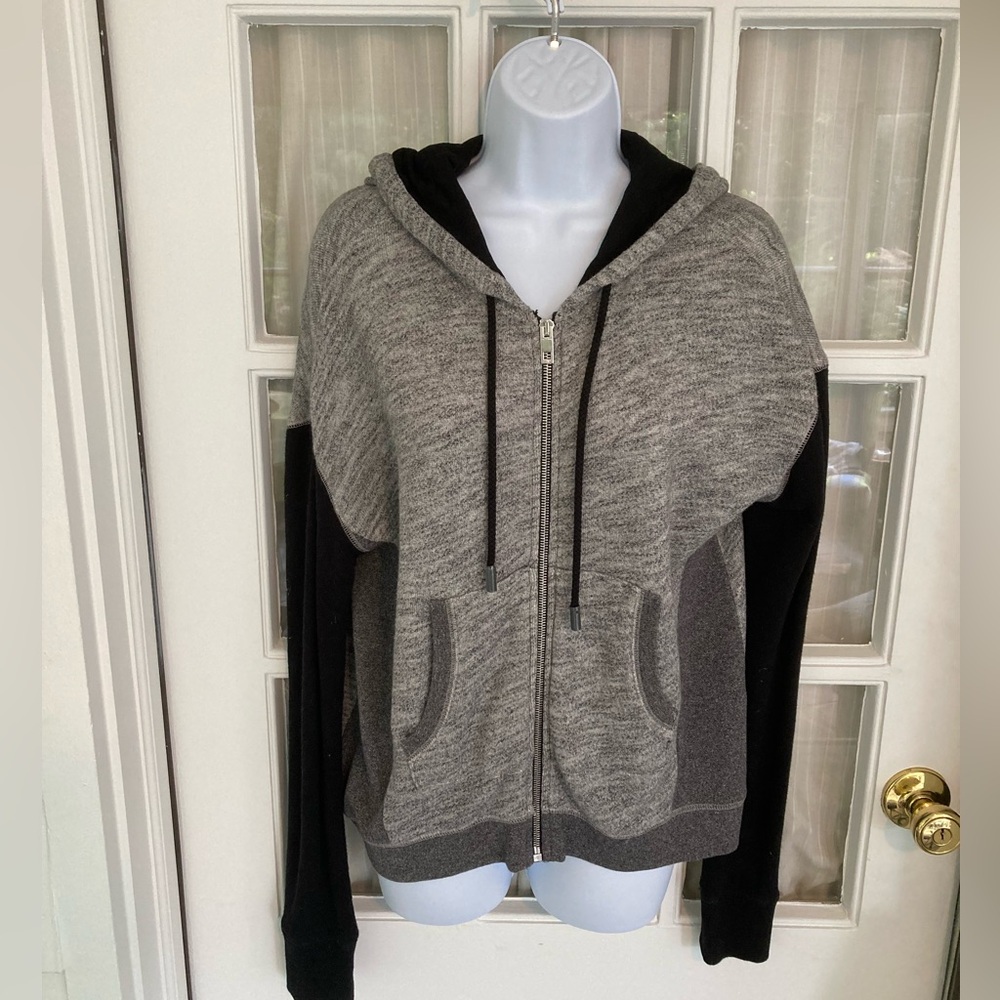 Rag & Bone brand Two-Tone Gray and Black Zip-Up hoodie sweater